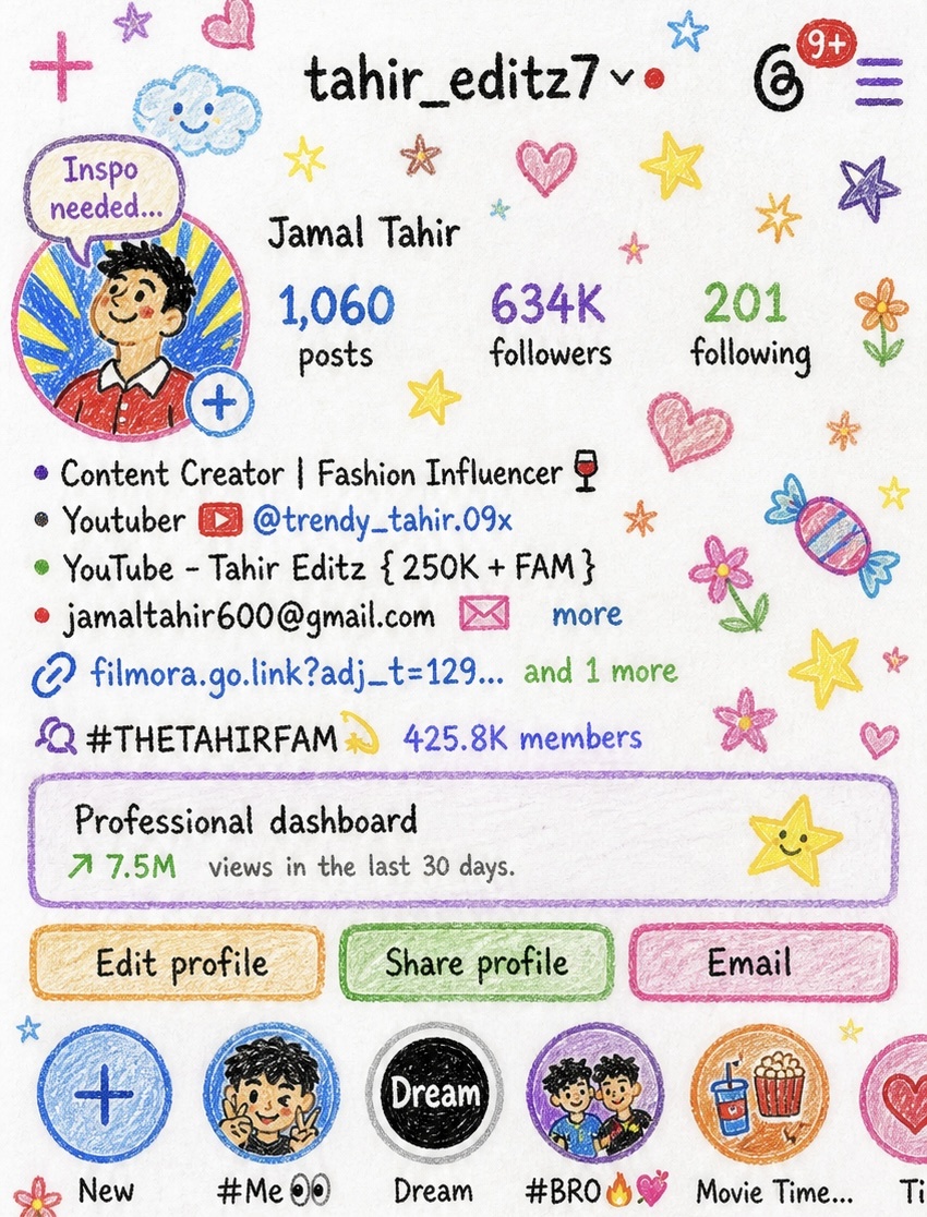 Instagram Profile Sketch Prompt
