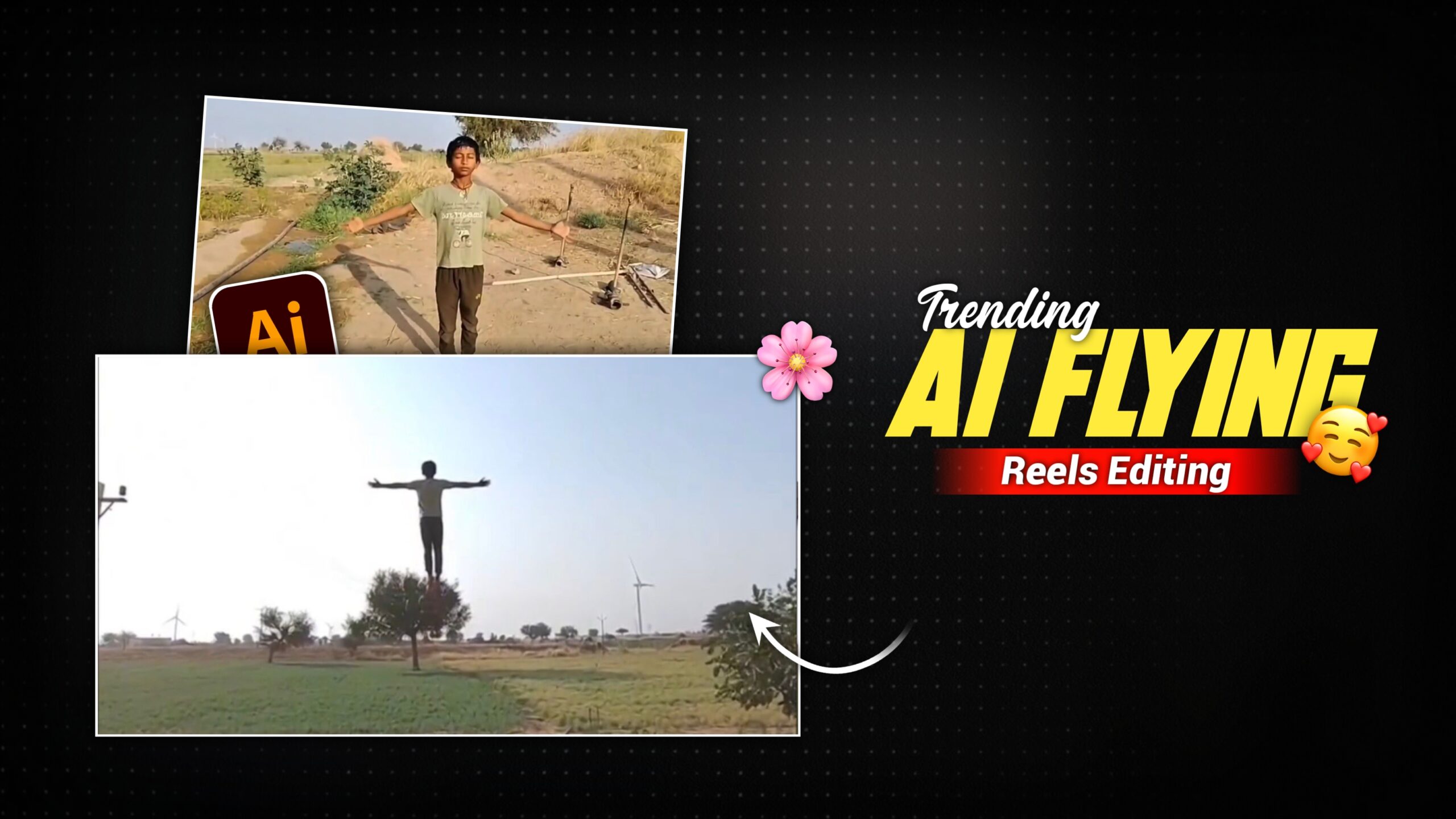 Trending Ai Flying Reels Editing Only 1 Click - FREE PROMPT